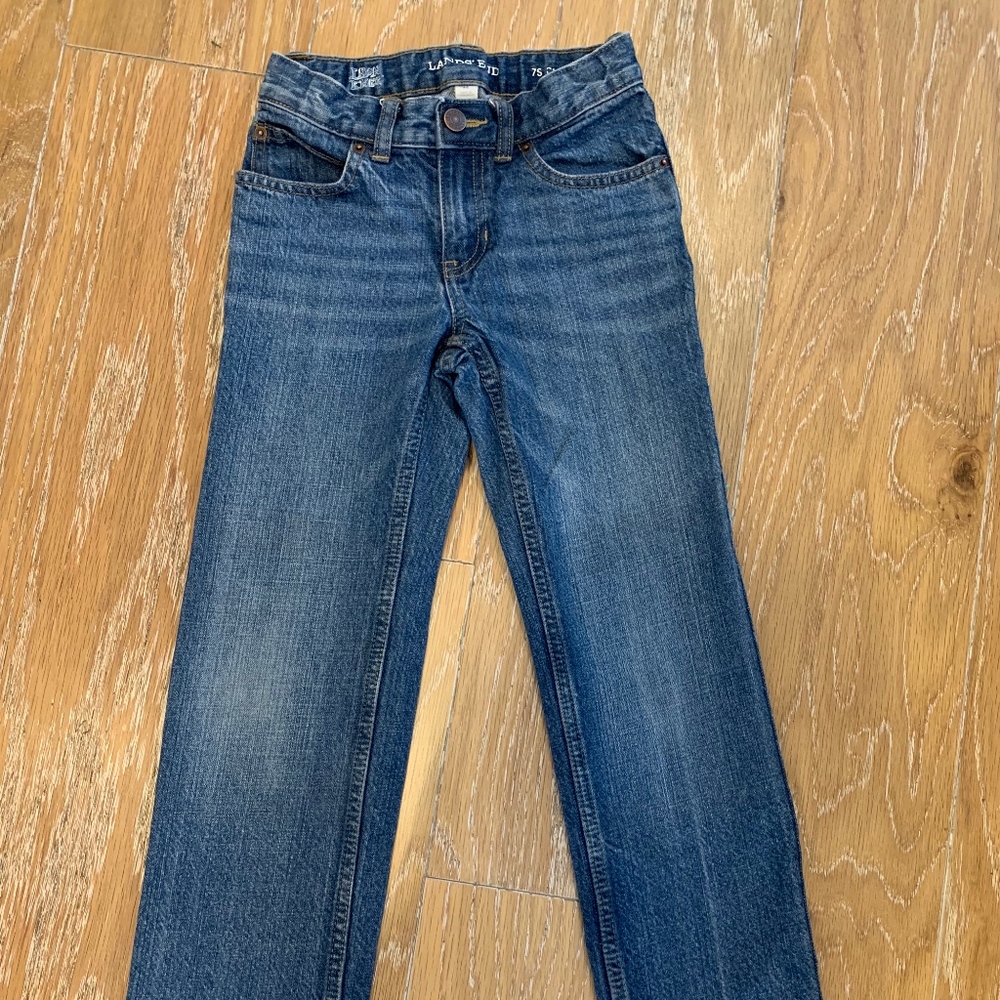 Land's End Iron Knee Jeans, 7 Slim